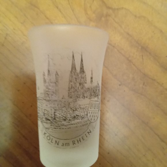 SOLD Frosted German Shot Glass Koln am Rhein - Picture 1 of 4